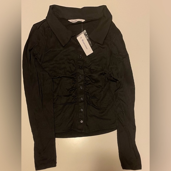 Bluenotes Long Sleeve Button-Up Top With Collar - Picture 2 of 4